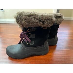 Khombu Women's Slope‎ Black Faux Fur Waterproof Thermolite Winter Snowboots Sz 8
